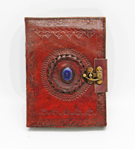 Leather Embossed Stone Eye Journal with Lock 5 x 7"